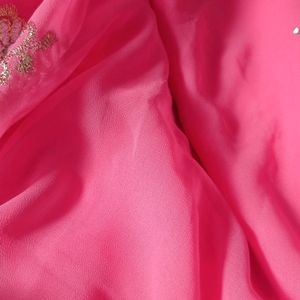 Pink Chiffon Saree