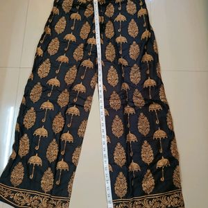 New Jaipuri Block Print Black Palazzo