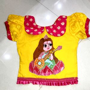 Hand-painted Lehenga Choli of Dhakai Jaamdani