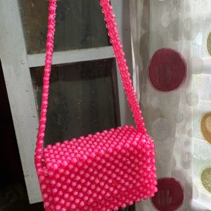 Barbie Inpired Pink Beaded Bag