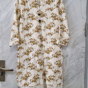 Off White Floral Kurta