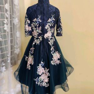 High Low Embroidered Frock /Birthday/ Party Wear