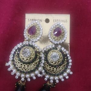 New Partywear Heavy Stone &Pearl Earrings