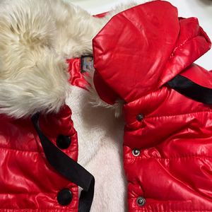 Imported Girls Red Jacket With Hoodie 2-4 Years