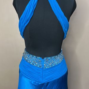 Blue Satin Gown