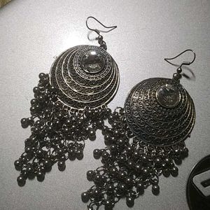 Heavy Earrings Black Metal