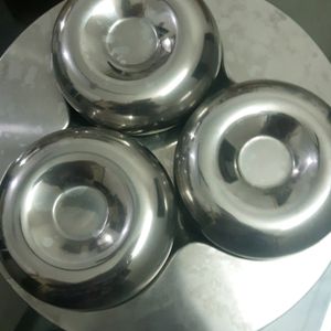 Multi Purpose Stainless Steel Tray 3 Bowls