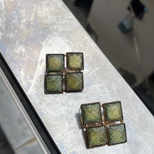 Green Marble Studs