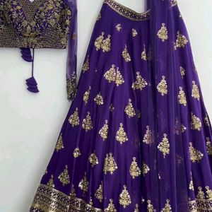 Heavy Embroidery Sequence Work Langha Choli