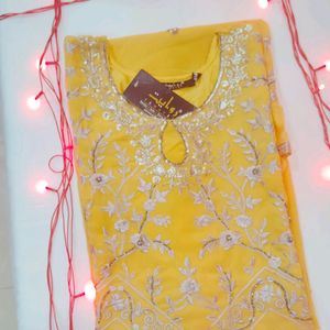 Elegant Yellow Embroidered Kurta