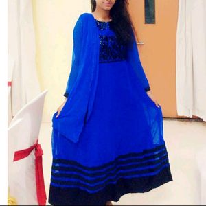 Blue Party Wear anarkali