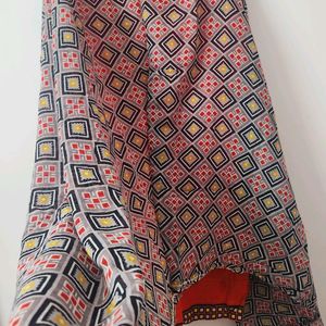 Red Cotton Suit Along With Duppata