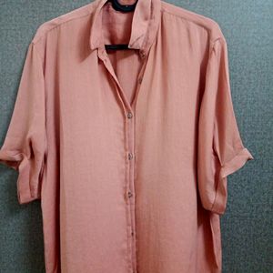 Fig Peach Pink Satiny Shirt