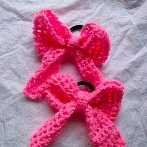 Hand Made Crochet Beautiful Bow Hair Ties