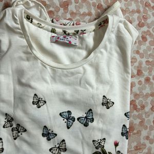 Girls Butterfly Printed Top