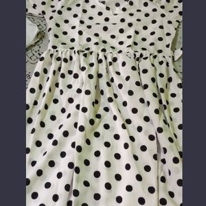 Solid Kurti Polka Dot