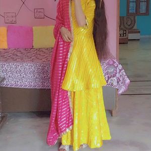 Beautiful yellow Haldi Ceremony Dress