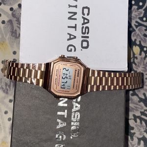 Casio Vintage Edition Rose Gold Alarm Chrono Watch