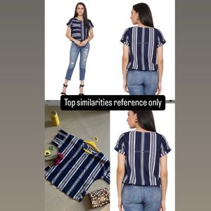 Blue Boxy Stripped Top