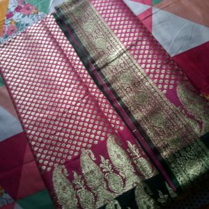 Pure Benarasi Saree(pink& Green)