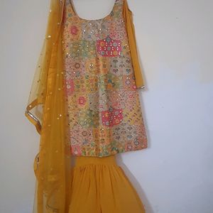 Sharara Suit For Haldi With Free Jhumkas