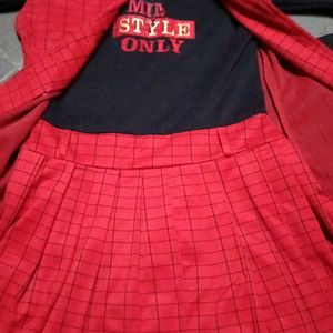 Three Piece Red Black Dress