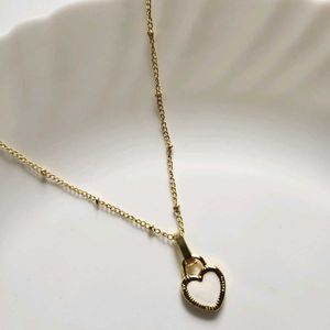 Korean Double Sided Heart Pendant chain Necklace