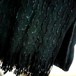 Black Siquence Work Muffler Stole For Girls