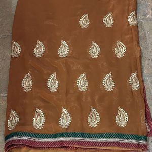 Brown Heavy Ethnic Saree