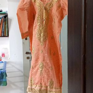 Peach Kurti (Will Get Patiyala Pant Free )