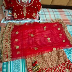 Red Velvet Lehenga