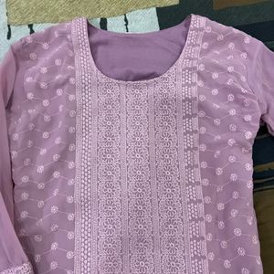 Pink Lucknowi Kurti