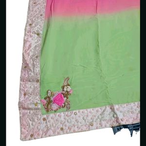 Beautiful Ombre Colour Saree With Blouse