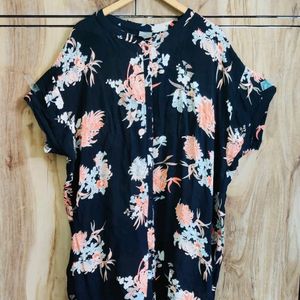 Black Printed Long Top Size-54