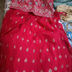 Imported Crush Fabric Lehenga Choli In XL Size