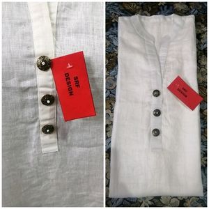 New pure Linen White Kurti