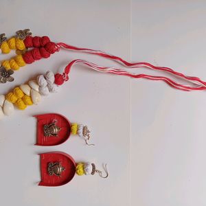 Durga Maa Bengali Soopa Necklace Earrings Set