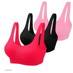 Cotton Non Padded Sports Bra 3pieces