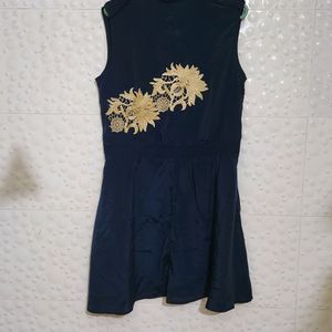 Navy Blue Knee Length Dress