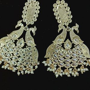 Meenakari Work Peacock Shaped Ethnic Drop Earrings