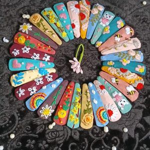 Embroidery Hair Clips