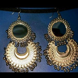 Big ‼️ Oxidised Mirror Earrings @❗₹40