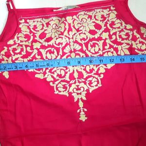 Summer Rose pink,shoulder straps kurta