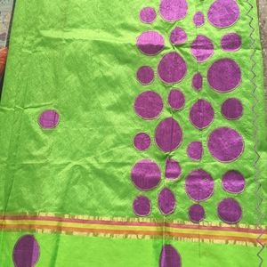 Parrot Green Silk Saree