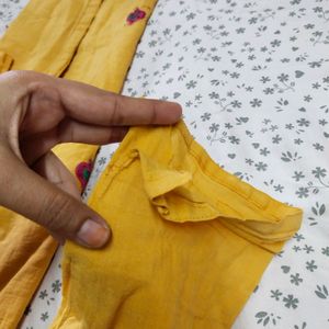 Pure Cotton Yellow Kurti