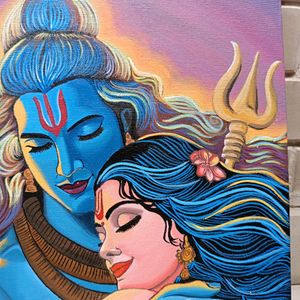 Shiv Parvati Canvas Painting