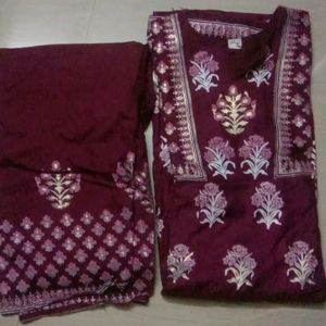 Purple Suit And White Anarkali