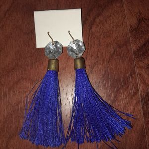 Blue Treat Tassel Earrings