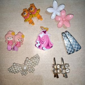 set of 8 cute hair clips