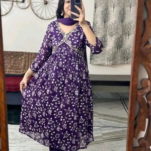 Anarkali Purple 💜 Dress Ramadan Offer